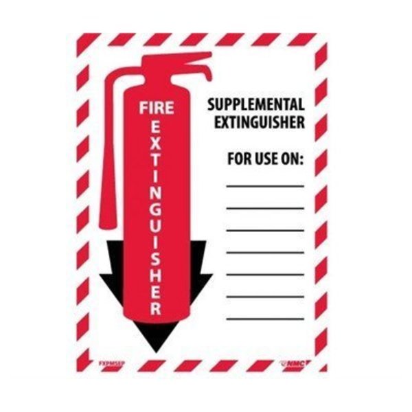 Nmc Supplemental Extinguisher Sign, 12 in Height, 9 in Width, Pressure Sensitive Vinyl FXPMSEP